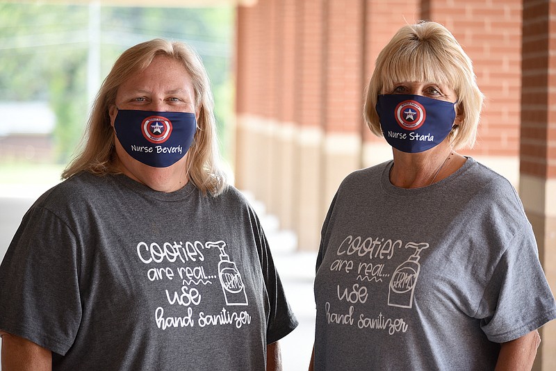 Staff Photo by Matt Hamilton / Middle Valley Elementary School nurses Beverly Stone, left, and Starla Terry. 