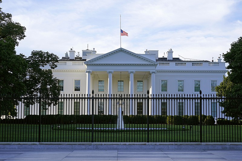 The Associated Press / An American flag flies at half-staff over the White House in Washington, Saturday, Sept. 19, 2020, the morning after the death of Supreme Court Justice Ruth Bader Ginsburg.