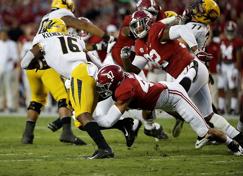 Crimson Tide photo / Alabama will play Missouri this Saturday for the fourth time since the Tigers joined the Southeastern Conference in 2012. The Crimson Tide have won the first three meetings by at least four touchdowns, including this 39-10 win inside Bryant-Denny Stadium two years ago.