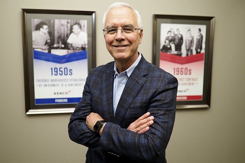 Staff photo by C.B. Schmelter / Kenco President and CEO Denis Reilly says the Chattanooga-based company has kept running throughout the coronavirus pandemic in 2020, its 70th year in business.