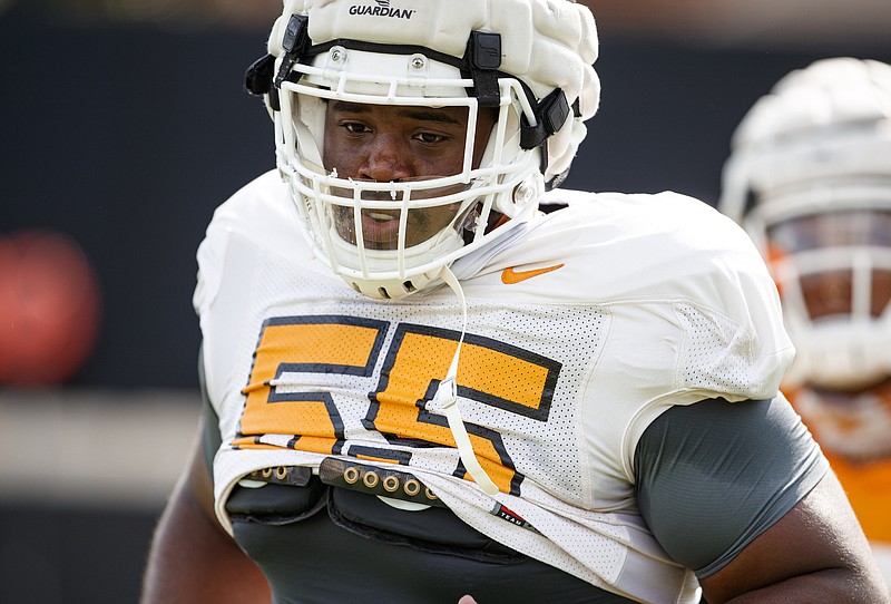 Tennessee Athletics photo by Caleb Jones / Tennessee senior center Brandon Kennedy, a graduate transfer from Alabama, hopes to experience his first season-opening victory with the Volunteers on Saturday night when they visit South Carolina.