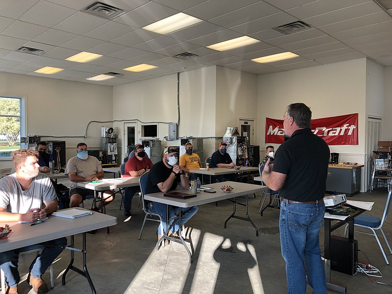 Courtesy photo by the Cleveland State Community College/HVAC tech instructor, Kevin Rougeau, welcomes students to the HVAC class on Sept. 28 at Cleveland State Community College.