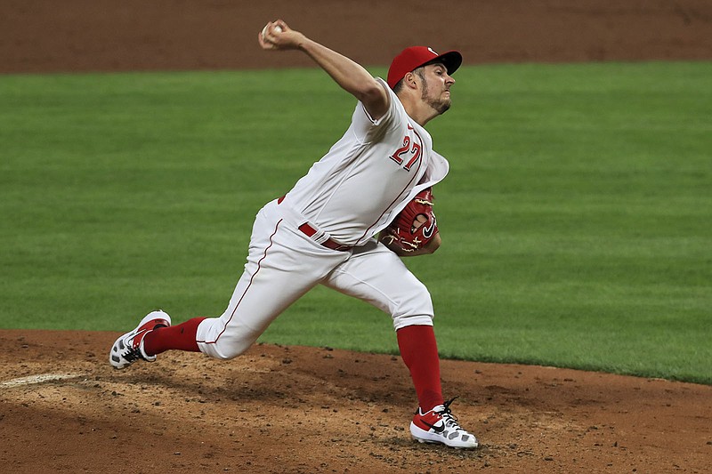 AP photo by Aaron Doster / The Cincinnati Reds' Trevor Bauer pitches against the visiting Chicago White Sox on Sept. 19.