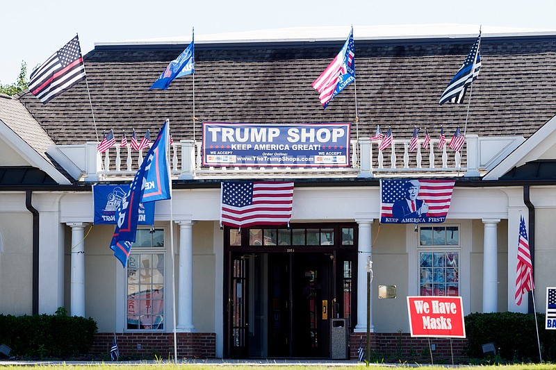 Staff photo by C.B. Schmelter / The Trump Shop is seen on Wednesday, Sept. 30, 2020 in Cleveland, Tenn.