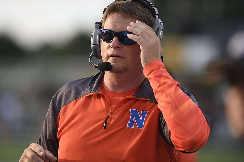 Staff file photo by Robin Rudd / Northwest Whitfield football coach Josh Robinson and his staff split the roster into two groups for practices this season as a precaution against the coronavirus, and despite the division during the week, the Bruins have come together on Friday nights to win their first four games.