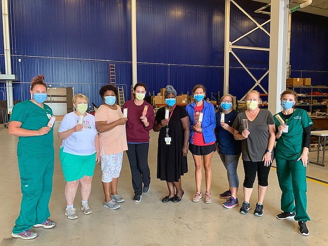 Contributed photo / Hamilton County Health Department employees working the free testing site at the Alstom plant enjoyed homemade frozen treats from employees at Tennessee Valley Federal Credit Union.