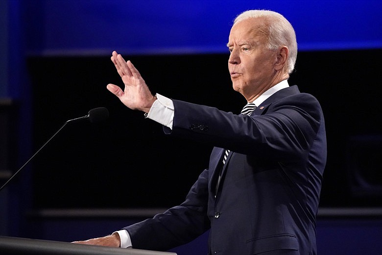 The Associated Press / Former Vice President Joe Biden, the Democratic presidential candidate, gestures during the first presidential debate last week at Case Western University in Cleveland, Ohio.