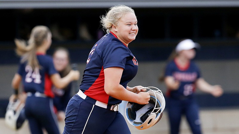 Staff file photo by C.B. Schmelter / Carmen Gayler homered in the first inning to help Heritage to a key GHSA Region 7-AAAA softball victory Thursday at Central-Carroll. The Generals won 3-1 to take two of three games in the series, having split a doubleheader Wednesday.