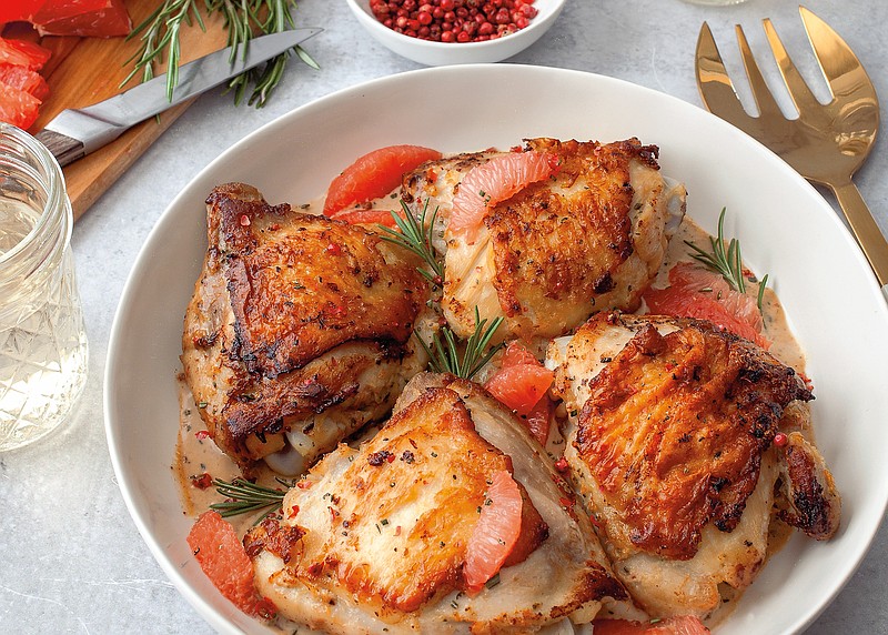 Contributed Photo by Meseidy Rivera / Grapefruit and Pink Peppercorn Chicken Thighs