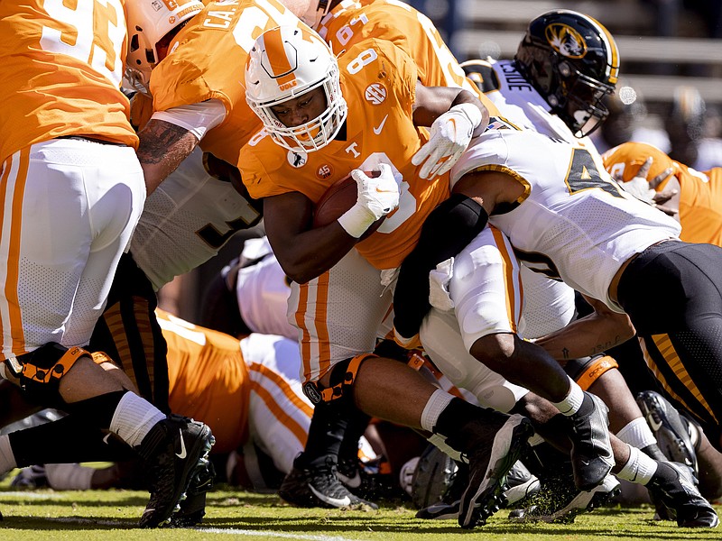Tennessee Athletics photo by Andrew Ferguson / Tennessee senior running back Ty Chandler leads the Southeastern Conference in rushing through two games and has yet to sustain a lost-yardage stop.