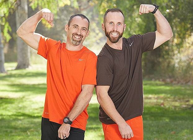 Contributed Photo by Sonja Flemming/CBS / Nathan Worthington, 39, left, and Cody Buell, 33, best friends and co-workers from Dayton, Tenn., are among the 11 teams competing for a $1 million prize in the 32nd season of "The Amazing Race," premiering Wednesday night at 9 on CBS. (Thumbnail)