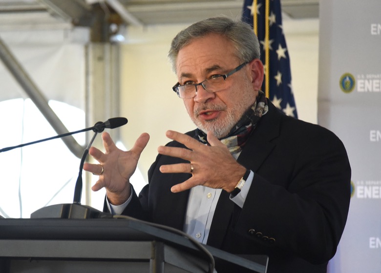 Staff Photo by Matt Hamilton / Dan Brouillette, Secretary of the U.S. Department of Energy, speaks at the former site for the K-25 uranium enrichment facility in Oak Ridge, Tenn. on Tuesday, Oct. 13, 2020.