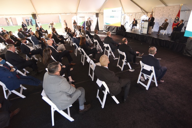 Staff Photo by Matt Hamilton / Dan Brouillette, Secretary of the U.S. Department of Energy, speaks at the former site for the K-25 uranium enrichment facility in Oak Ridge, Tenn. on Tuesday, Oct. 13, 2020.