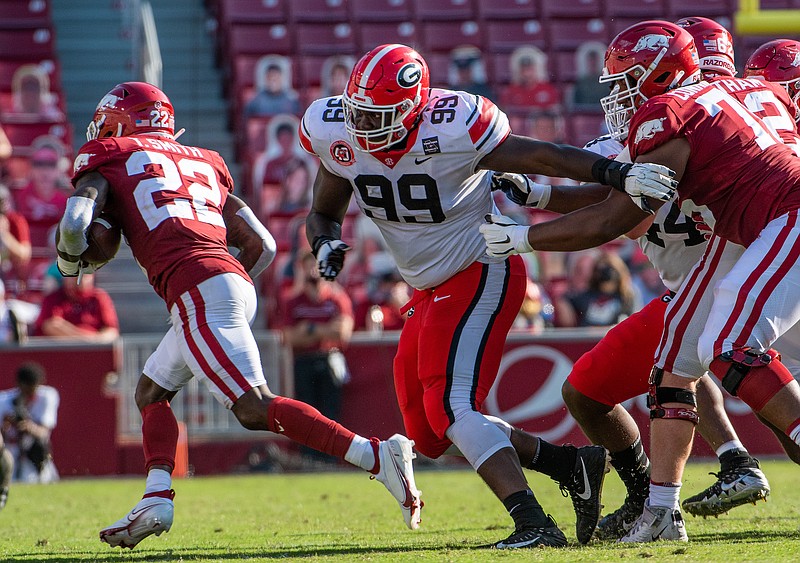 University of Georgia photo / Georgia junior nose tackle Jordan Davis believes the Bulldogs must be mentally ready to take on Alabama and end a five-game losing streak to the Crimson Tide.