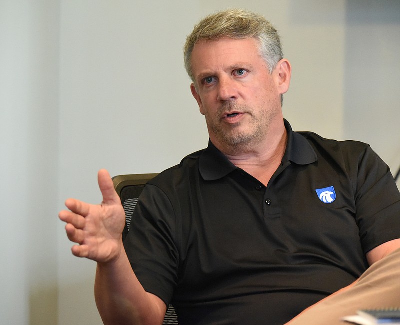 Staff Photo by Matt Hamilton / Network Transport chairman Marc Kramer talks about the business on Wednesday, Oct. 7, 2020. 