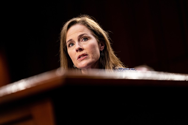 Photo by Erin Schaff of The New York Times / Judge Amy Coney Barrett during the third day of her Senate confirmation hearing to the Supreme Court on Capitol Hill in Washington, Oct. 14, 2020.