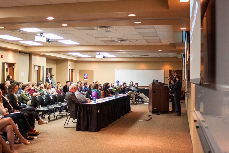 Photography by Covenant College / Students present their business pitches in the 2016 Seed Project Competition on the campus of Covenant College. First-place winners were awarded $5,000 in seed money.