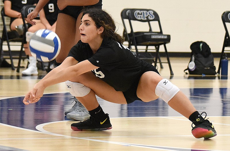 Staff file photo by Matt Hamilton / East Hamilton's Laila Ankar had 10 digs to help her team win Wednesday in the TSSAA Class AA volleyball state tournament.