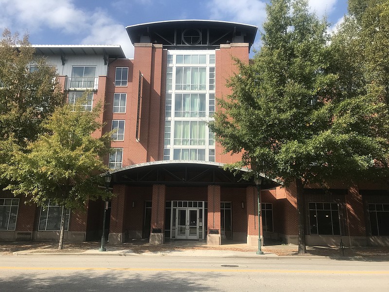 Photo by Dave Flessner / The Chattanoogan Hotel and conference center at 1201 Broad Street is joining the Curio Collection by Hilton and has added the High Rail rooftop bar.