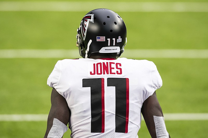 AP photo by David Berding / Atlanta Falcons wide receiver Julio Jones was healthy enough to be available from start to finish of last Sunday's game against the Minnesota Vikings, and he totaled eight catches for 137 yards and two touchdowns as the team won for the first time this season.