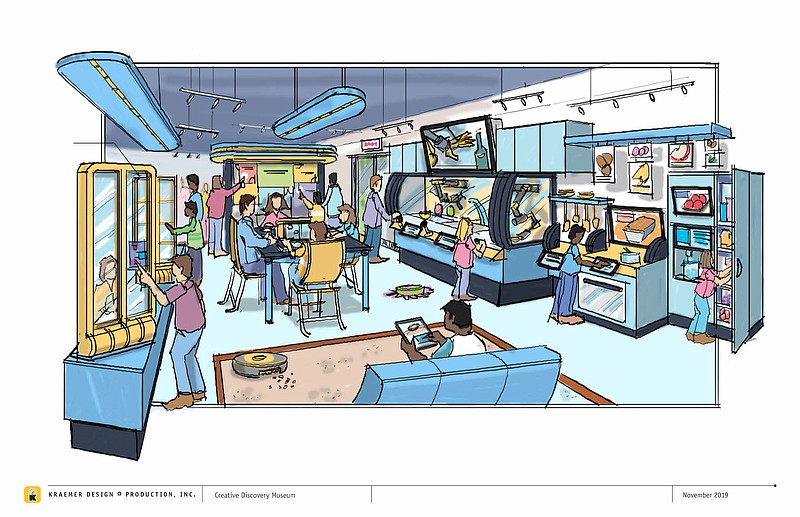 Contributed rendering / The Creative Discovery Museum's planned STEMzone exhibit is shown in a rendering.