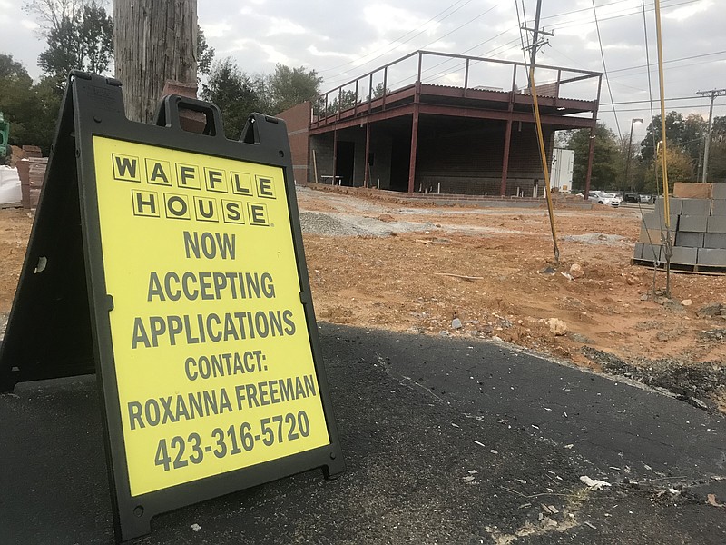Photo by Dave Flessner / A new Waffle House restaurant is being built at East Brainerd and Jenkins Road and is recruiting workers to staff the restaurant, which is expected to open in early 2021.