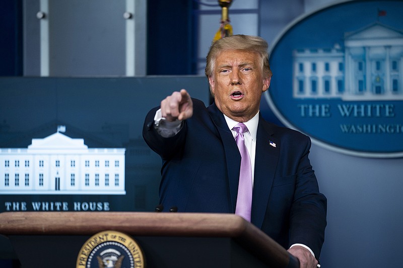 Photo by Doug Mills of The New York Times / In this August 2020 file photo, President Donald Trump addresses a news conference at the White House in Washington.