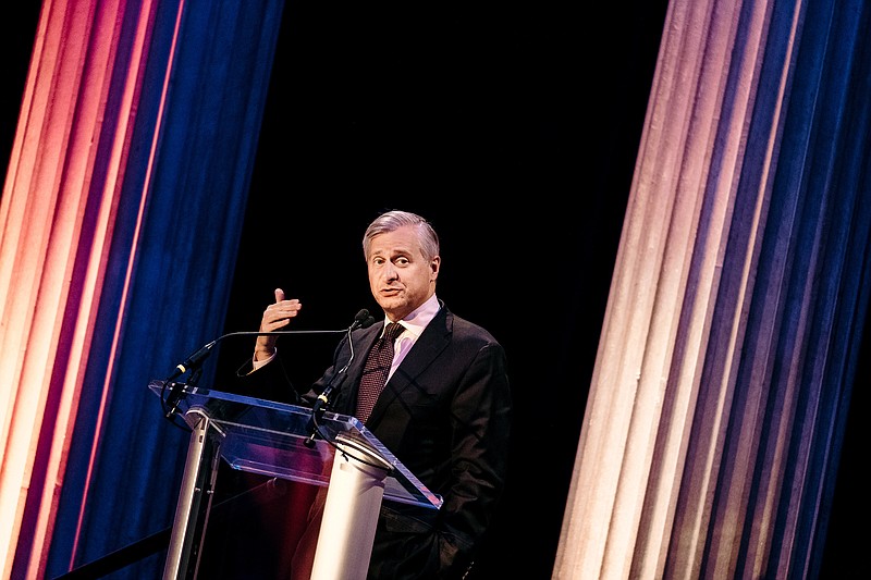FILE -- Jon Meacham, the presidential historian and biographer, in New York on June 26, 2018. Meacham, best known for writing about past presidents like Andrew Jackson and George Bush, has helped shape some of Joe Biden's most significant speeches. (Nina Westervelt/The New York Times)
