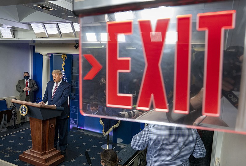 New York Times photo by Doug Mills/President Donald Trump makes a statement at the White House on Nov. 5.