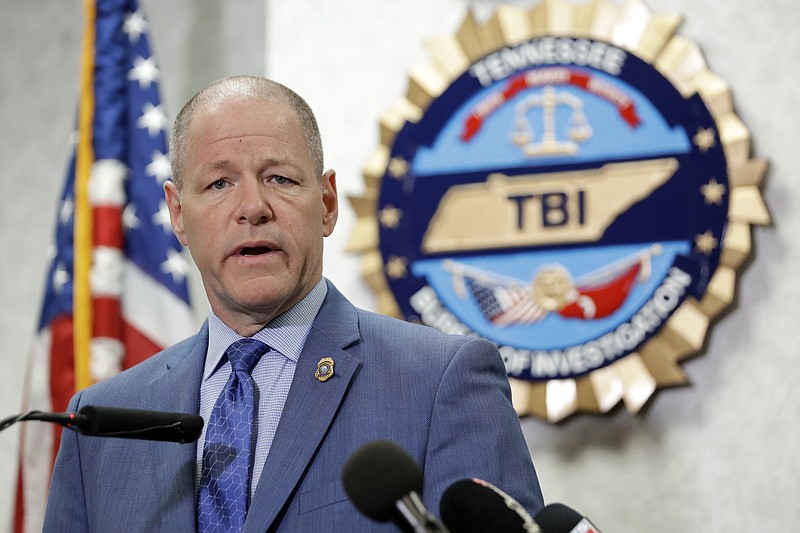 Tennessee Bureau of Investigation Director David Rausch speaks at a 2019 news conference in Nashville. (AP Photo/Mark Humphrey)