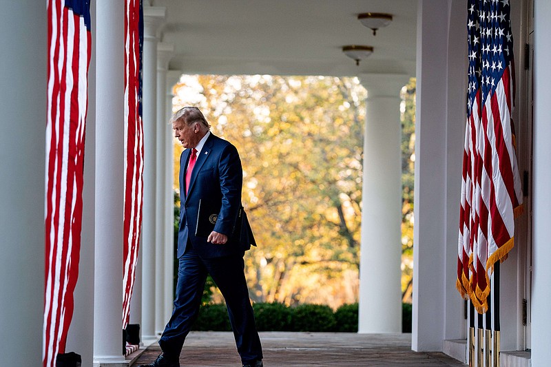 Photo by Anna Moneymaker of The New York Times / President Donald Trump walks to the Rose Garden of the White House in Washington on Nov. 13, 2020.