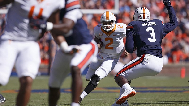 Tennessee Athletics photo / Current Tennessee fifth-year senior quarterback Jarrett Guarantano was a redshirt sophomore in 2018, when he threw for 328 yards and two touchdowns in leading the Volunteers to a 30-24 upset win at Auburn.