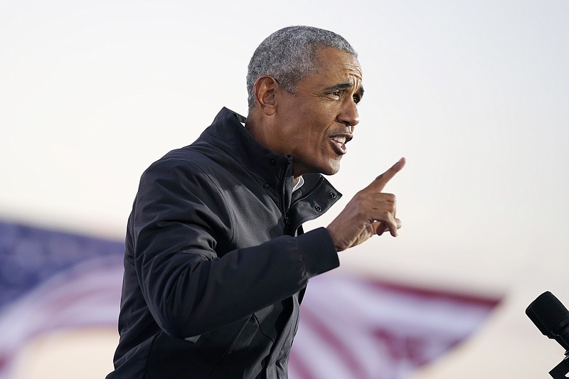 The Associated Press / Former President Barack Obama speaks at a rally in favor of Democratic candidate Joe Biden at Belle Isle Casino in Detroit, Michigan in late October.