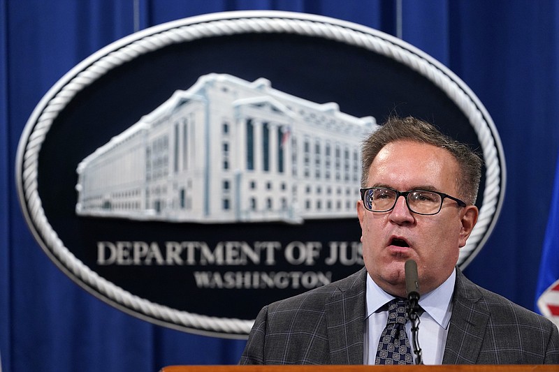 Photo by Susan Walsh, Pool, of the Associated Press / In this Spet. 14, 2020, file photo, Environmental Protection Agency Administrator Andrew Wheeler speaks during a news conference at the Justice Department in Washington.