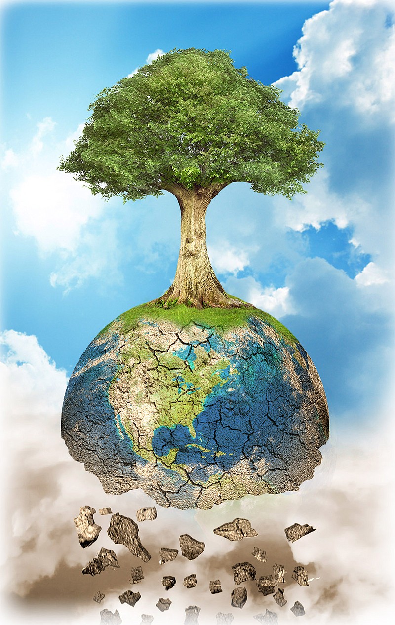 MCT illustration by Rick Nease/ A tree grows out of a crumbling earth.