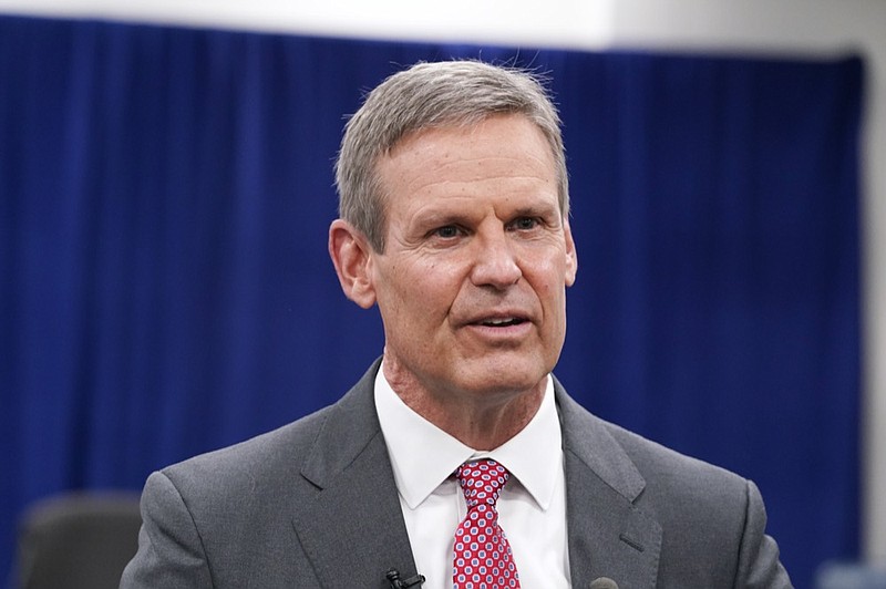 FILE - In this Nov. 10, 2020, file photo, Tennessee Gov. Bill Lee speaks with reporters in Nashville, Tenn. A federal appeals court ruled Friday, Nov. 20, 2020, that Tennessee can begin outlawing abortions because of a prenatal diagnosis of Down syndrome, as well prohibit the procedure if it is based on the race or gender of the fetus. Earlier this year, Lee enacted the so-called "reason bans" as part of a sweeping anti-abortion measure that he signed earlier this year. (AP Photo/Mark Humphrey, File)


