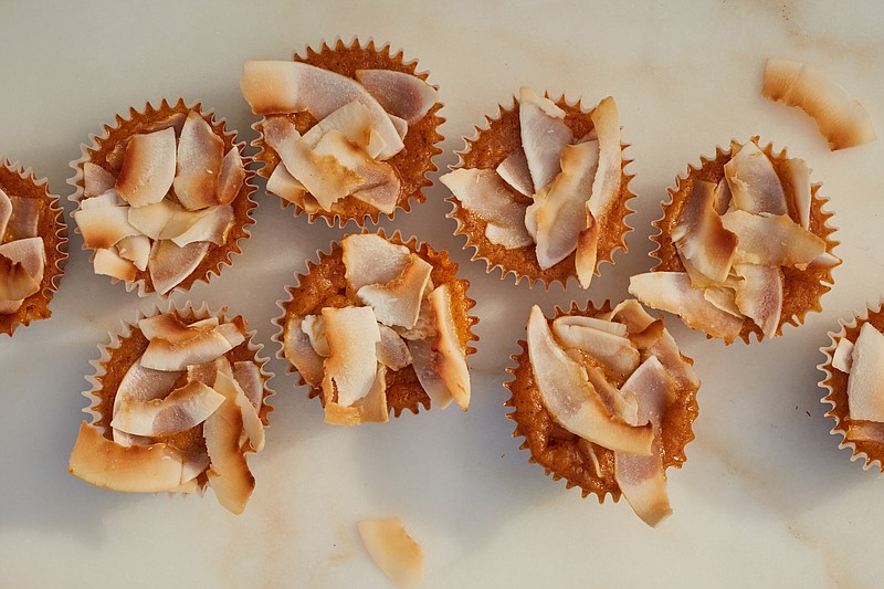 Mini Sweet Potato Pies get a sprinkling of coconut flakes. / Photo by Johnny Miller/The New York Times