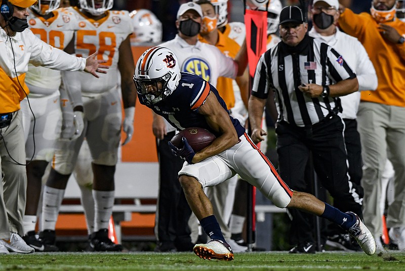 Auburn photo by Todd Van Emst / Auburn junior receiver Anthony Schwartz continues to be elusive for opponents and has touchdown receptions of 91 and 54 yards the past two games.