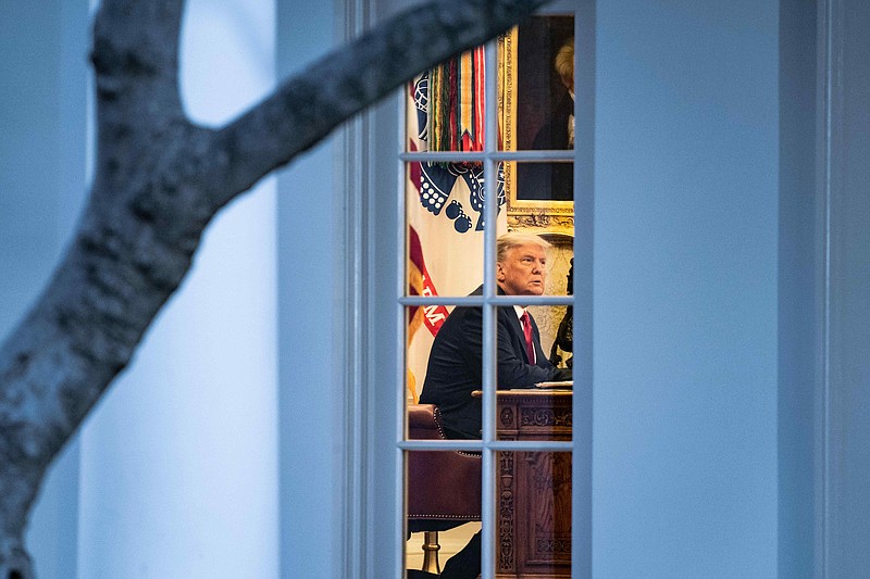 Photo by Anna Moneymaker of The New York Times / President Donald Trump in the Oval Office of the White House on Friday, Nov. 13, 2020.