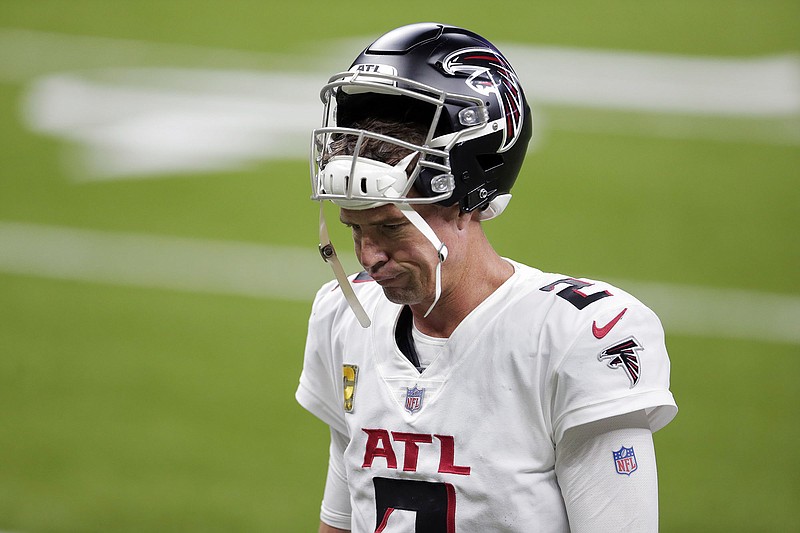 AP photo by Brett Duke / Atlanta Falcons quarterback Matt Ryan walks off the field after the team's loss last Sunday in New Orleans.