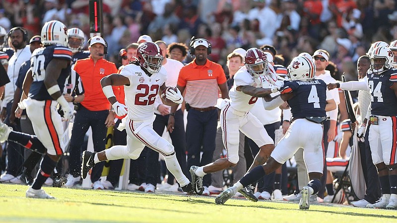 Crimson Tide photos / Alabama senior running back Najee Harris knew very little about the Iron Bowl while growing up in California, but that's not the case now.