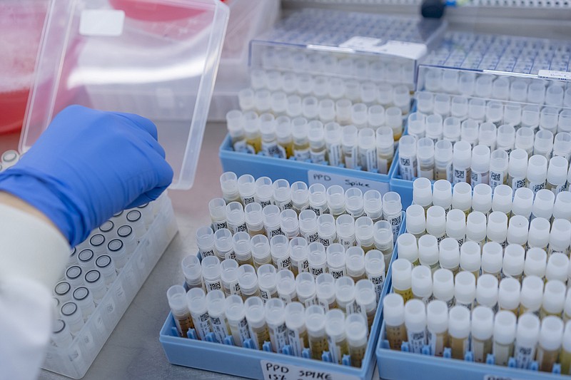 Photo by Andrew Testa of The New York Times / Inside the Oxford Vaccine Group's laboratories in Oxford, England, on Nov. 19, 2020.