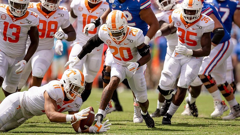 Tennessee Athletics photo by Andrew Ferguson / Henry To'o To'o's recovery of a Kyle Trask fumble midway through the first quarter served as one of the rare highlights for Tennessee during last year's 34-3 loss to Florida in Gainesville. The Gators have won 14 of the past 15 series meetings entering this weekend's matchup in Knoxville.