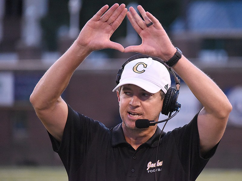 Staff file photo by Matt Hamilton / Calhoun football coach Clay Stephenson and the Yellow Jackets are on the road for the second straight week in the GHSA Class AAAAA playoffs.