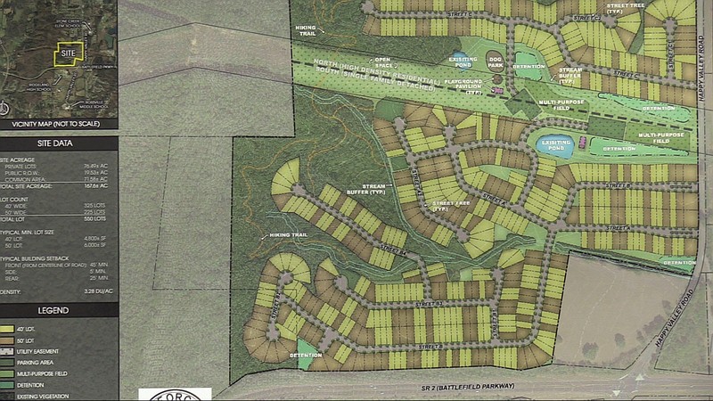 Graphic contributed by Walker County Government / A mock-up of a multipurpose development to be located off of Happy Valley Road in Walker County, for which construction is slated to begin in 2021.