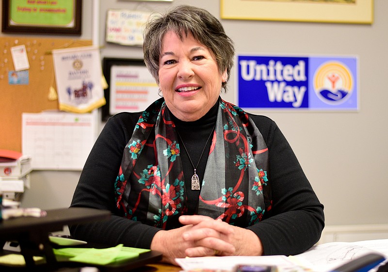 Staff Photo by Robin Rudd / Rhea County United Way Executive Director Christine Ralph, shown in the Dayton office, helped facilitate aid from the Chattanooga Times Free Press's Neediest Cases campaign.
