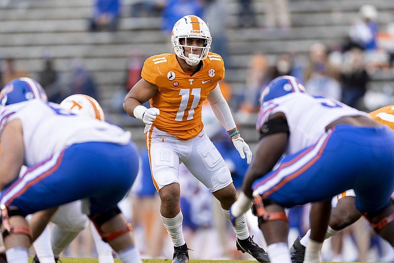 Tennessee Athletics photo by Andrew Ferguson / Tennessee linebacker Henry To'o To'o remains a bright spot for the Vols, tying for the team high with eight total tackles in Saturday's home loss to Florida.