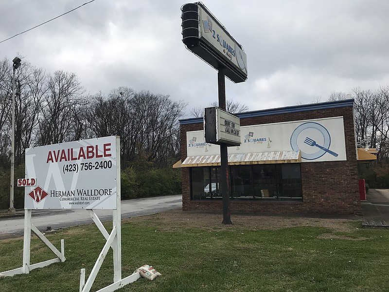 Photo by Dave Flessner / The building that housed 2 Squares A Day restaurant for the past 17 years on Amnicola Highway is being sold after the eatery closed last month. The fast-food restaurant was built in 1982 to house a Bojangles restaurant.
