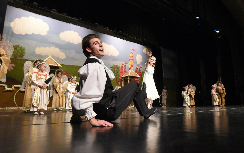 Staff Photo by Matt Hamilton / Christian Owen plays the Nutcracker and Claire Miller plays Clara during a rehearsal for "The Nutcracker 2020" by The Dance Theatre of Dalton at the Colonnade Center in Ringgold on Wednesday, Dec. 9, 2020. In previous years, the performance was at Dalton High School, but COVID-19 precautions have moved the performance to the Colonnade Center. Tickets are only available to family members but the performances can be viewed at http://daltontoday.com for no charge.