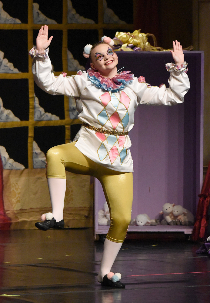 Staff Photo by Matt Hamilton / Emily Stephens plays the Harlequin during a rehearsal for "The Nutcracker 2020" by The Dance Theatre of Dalton at the Colonnade Center in Ringgold on Wednesday, Dec. 9, 2020. In previous years, the performance was at Dalton High School, but COVID-19 precautions have moved the performance to the Colonnade Center. Tickets are only available to family members but the performances can be viewed at http://daltontoday.com for no charge.